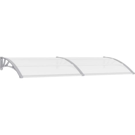 Auvent de porte Marquise d'entrée - Store Banne Gris et transparent 240x80 cm PC BV983086 - BonneVie (1/6)