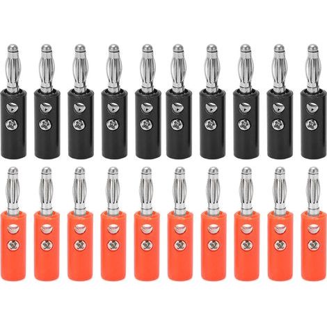20 pièces connecteurs banane isolés 4mm sécurité rouge pour prises RC (1/5)