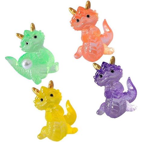Ornements de dragon en résine transparente de style dessin animé, mini dragon porte-bonheur du zodiaque chinois (1/4)