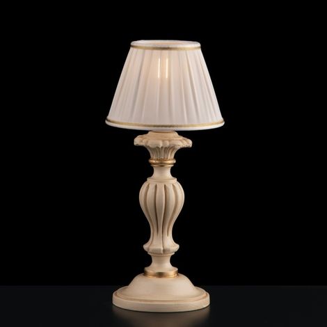 Mesilla de noche Lume de madera y pulpa de madera marfil y pan de oro 1 luz