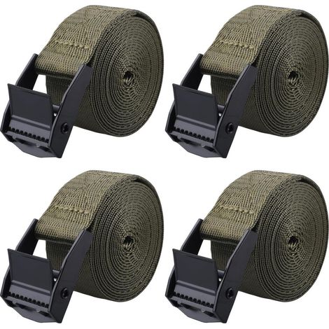 Spanngurte 200kg, 25mm Breite, 4 Stück, 2m, ohne Haken