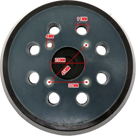 Back up Sanding Pad-5" 8 trous, 3 yeux, bleu et noir, 2pcs (1/3)
