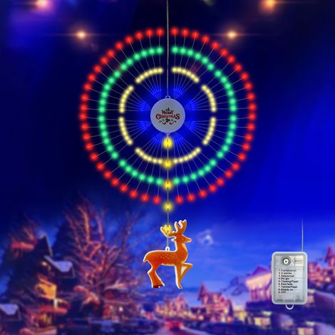 Guirlande lumineuse de Noël en forme de feu d'artifice, suspension décorative étanche IP65, lumières colorées, 8 modes d'éclairage (1/3)