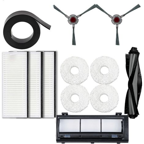 Per mop autopulente robot ricambio spazzole laterali spazzola principale filtro contenitore polvere mop tampone pulizia (1/4)