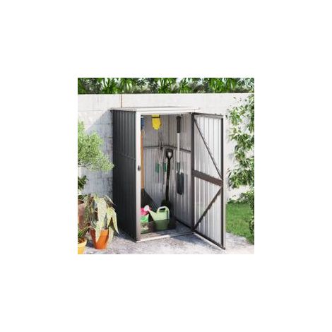 Abri à outils de jardin anthracite 88x89x161 acier galvanisé (1/5)