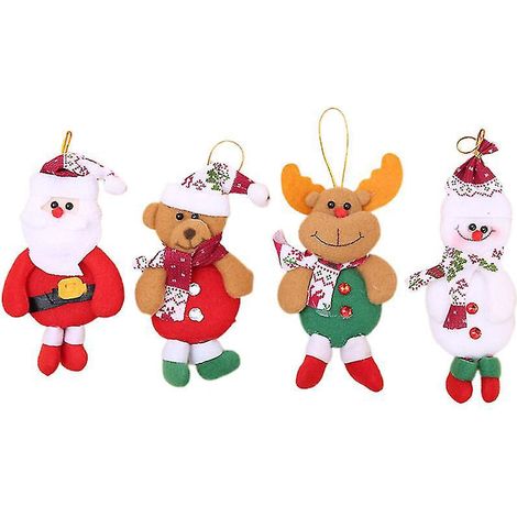 4er-Set Weihnachtsbaum-Anhänger