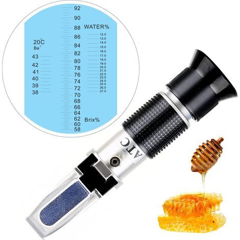 Honey Refractometer, LCD Screen, ATC 10-30°C, Sugar Measurement, For Honey and Beverages (1/5)