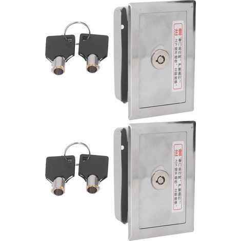 2 Pièces Boîte de Commutation à Clé, KIMISS Clé de Serrure de Porte de Volet Roulant en Acier Inoxydable Universelle avec Kit D'accessoires de Clés pour Porte (1/5)
