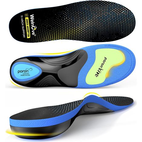 Fasciite plantaire travail haut arc semelles - 220 + LB Heavy Duty semelles pour soulager la douleur au pied flat foot, semelles orthopédiques pour la plupart des chaussures hommes femmes (XL) (1/5)