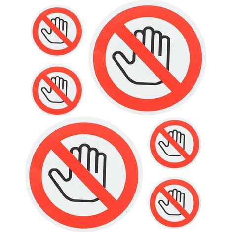 piece warning sign sticker set Do Not Touch made of self (1/5)