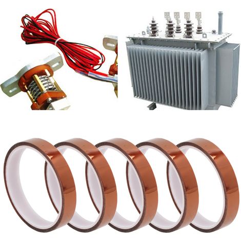 Isolierband, Hochtemperaturband, Wärmeleitklebeband für Batterien, braunes Isolierband, verkauft in 5er-Packungen (20 mm). (1/5)