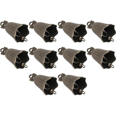 10 teiliges Vintage Glockenanhänger aus Bronze Robustes