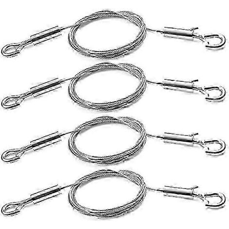 Kit de 4 câbles de suspension réglables de 2 m x 1,5 mm pour tableaux - Câble en acier inoxydable robuste, supporte jusqu'à… (1/5)