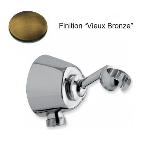 SUPPORT MURAL A ROTULE LAITON AVEC PRISE D'EAU MM1/2" VIEUX BRONZE - CRISTINA ONDYNA AC14792 (1/4)