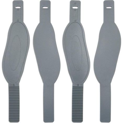 4 Attelles de pédale de vélo en caoutchouc - Réglables universelles, pour vélo d'appartement et salle de sport - Gris (1/5)