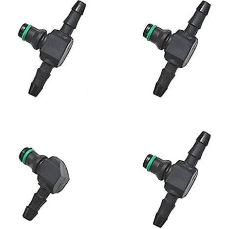 4 Pièces Connecteur Retour Injecteur Gasoil, Retour Injecteur Gasoil Pour Common Rail Série, Connecteur De Tuyau De Retour D'injecteur Diesel, Connecteur Renvoi De Gasoil Injecteur Voiture (1/4)