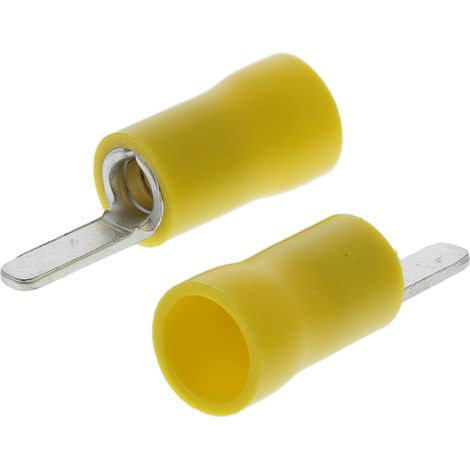 Cosse à sertir type languette, 3mm x 1mm, Jaune 10AWG 6mm² 12AWG 2.5mm² Non-Enveloppé