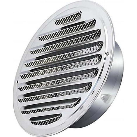 Grille de ventilation circulaire en acier inoxydable pour conduit d'échappement, 150 mm, avec moustiquaire. (1/4)