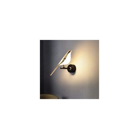 Lampe murale Magpie séjour TV fond Applique murale Lampe de chevet pour chambre d'hôtel de luxe Lampe murale rouge simple et créative pour oiseaux (Single-warm light)