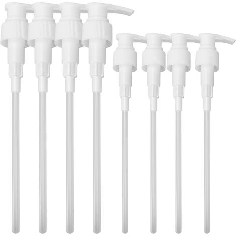 8 pompes doseuses réutilisables, compatibles cols de bouteille de 2,0 ou 2,5 cm, pour distributeurs cosmétiques ou ménagers (1/5)