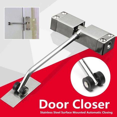 20-40kg Ferme-porte Automatique Acier Inox Réglable Ajustable 175° 16x9.6x2cm (1/4)