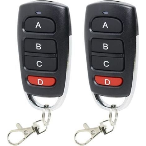 2 télécommandes de porte de garage 433 MHz, télécommande universelle sans fil pour porte de garage, duplicateur de télécommande de porte de garage à 4 boutons, portail électrique clone longue portée d (1/4)