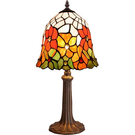 Lampe de table à base de forme avec abat-jour Tiffany diamètre 20 cm Série Bell