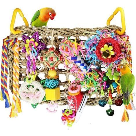 Bird Toy, Parakeets, Chewing Food, Chewing, Parrot Toys, Bird Food, Climbing Wall and Parakeet Feeding, for Small and Medium(B) (1/2)