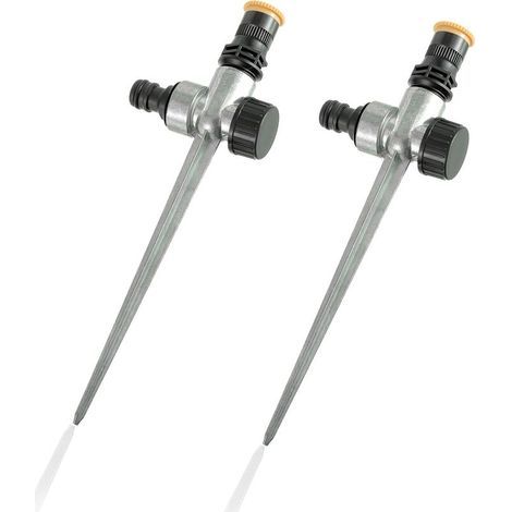 Set di 2 irrigatori da giardino, sistema di irrigazione a 360 gradi, ugello rotondo regolabile per giardino, prato, piante, irrigatore per piccole aree. (1/5)