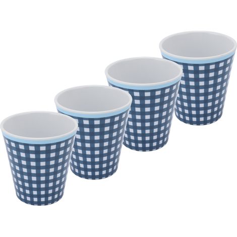 Lot de 4 tasses en mélamine imitation porcelaine, idéales pour les restaurants et les écoles. (1/5)