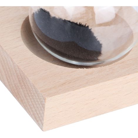 Magnetische Sanduhr für den Schreibtisch mit Holzsockel und schwarzem Eisenpulver (1/5)