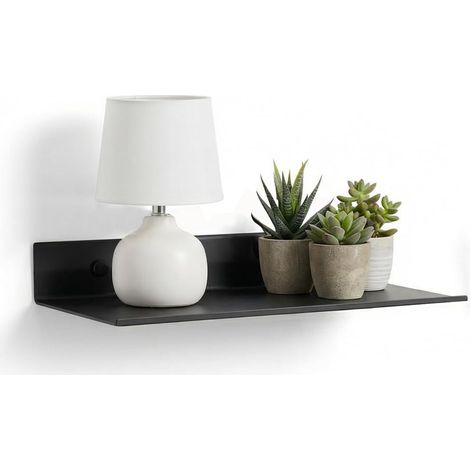 Petite étagère en métal, 30 cm, mini étagère flottante pour collection de figurines d'action, étagère murale, aluminium, montage mural, noir mat, 30,5 cm, 1 pièce (1/5)