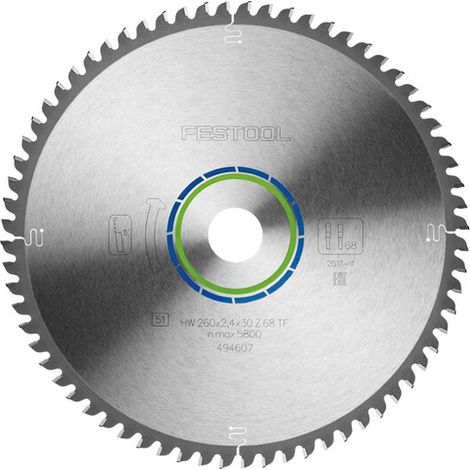 FESTOOL HW 260x2.4x30 TF 68T (494607) Aluminium 260mm x 30mm x 68T (1/4)