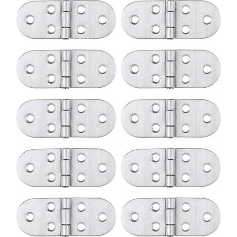 10pcs Stainless Steel Hinges, Simple and Sturdy to Assemble, Suitable for Folding Tables, Cabinet Doors and Home Windows (1/5)