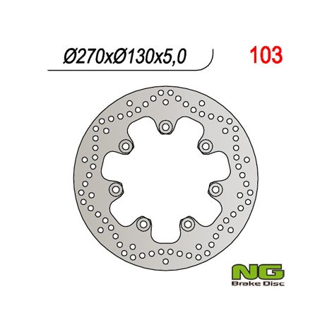 Disco de freno delantero NG Kawasaki EN 500 '90-'93 270x130x5mm 7x10,5mm
