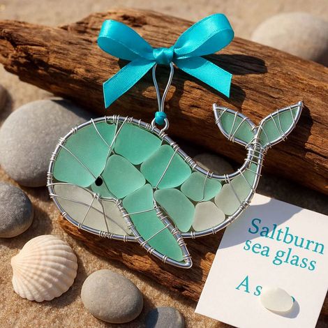 Ornement En Verre De Mer - Décoration Murale Et Fenêtre Style Côtier - Artisanal - 1 Pièce