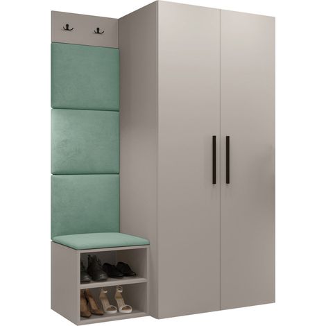 Conjunto para recibidor Nitos IV, Manila 11, 191x122x50cm, Aglomerado laminado, Tapiz, Colocada, Montada en la pared