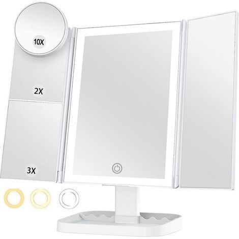 Tructura Spécial D'agrandisseur 10x 3x 2x Éclairage 3 Couleurs 72 Led Tactile