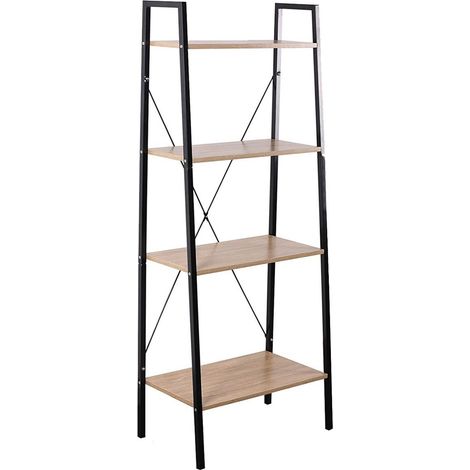 Calicosy – Étagère de rangement 4 niveaux en acier et MDF – Dimensions L60 x P32.5 x H148 cm – Style industriel pour livres et objets décoratifs