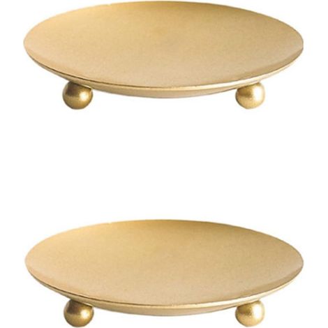 Lot de 2 bougeoirs en métal pour mariage, spa, prière, fête à domicile, décoration de table de Noël, couronne de l'Avent (8,2 x 1,5) (1/5)