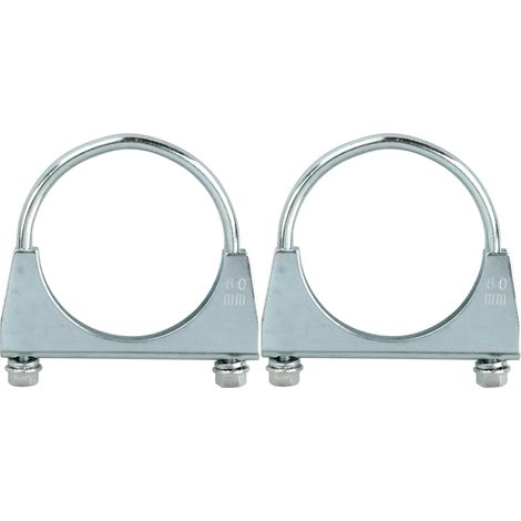 Collier Echappement 2 Pièces, Collier de Pot Universel Réglable Bride de Serrage Silencieux Clip d'Échappement en U pour Réparation Système d'Échappement Voiture (1/5)