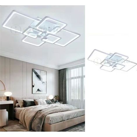 Lampadario da soffitto led 6 luci quadrato plafoniera design moderno per camera