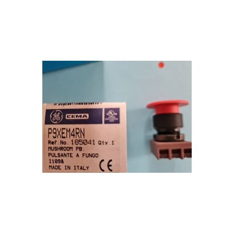 LOT OF 5 P9XEC4RN55 GE - MUSHROOM PUSH BUTTON WITH LOCK, GE 196464