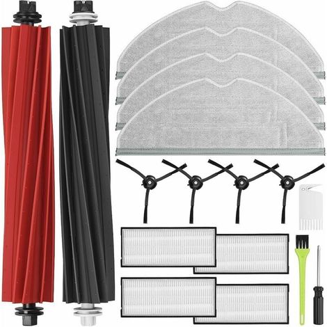Kit Compatible série et Accessoires pour Roborock S8 Pro Ultra, Pièces de Rechange pour roborock S8/ S8 Plus, 2 Brosses Principales, 4 Filtres, 4 Serpillières et 4 Brosses Latérales,Pièces de rechange (1/4)