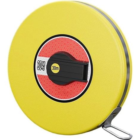 Mètre ruban en fibre de verre avec double échelle fractionnelle et décimale, avec un levier de rétractation sans effort pour un usage professionnel et domestique (B) (1/5)