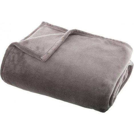 Plaid flanelle 130 x 180 cm  - Gris