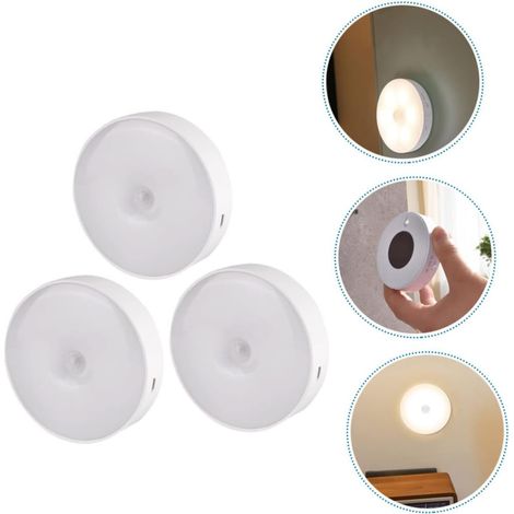 Juego de tres luces nocturnas LED con sensor para dormitorio, baño, escaleras, armario y uso interior. (1/5)