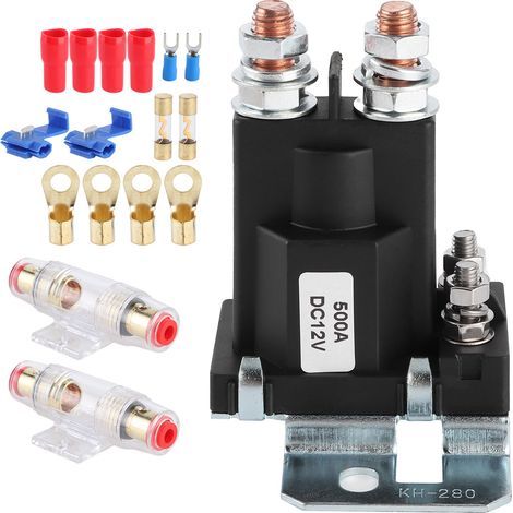 12V/500A DC-Relais, 100A-Sicherungshalter, doppelter Batterieladetrenner für Auto, Wohnmobil, Yacht (1/5)