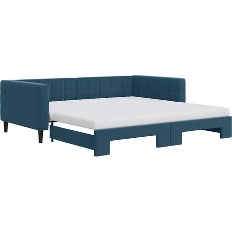 Maison Exclusive - Divano Letto Estraibile con Materassi Blu 100x200 cm Velluto