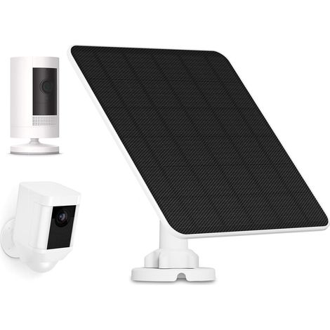 Panneau Solaire pour Caméra Ring, Chargeur Solaire 5W pour Batterie Ring Stick Up Cam/Pro, Batterie Spotlight Cam Plus/Pro, Wyze Battery Cam Pro, avec Prise cylindrique et Adaptateur USB-C (1/5)